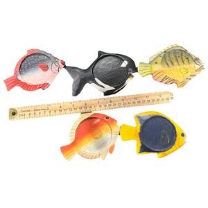 Colorful Tropical Fish Marine Wood Coasters Art Coastal Nautical Decor Set of 5